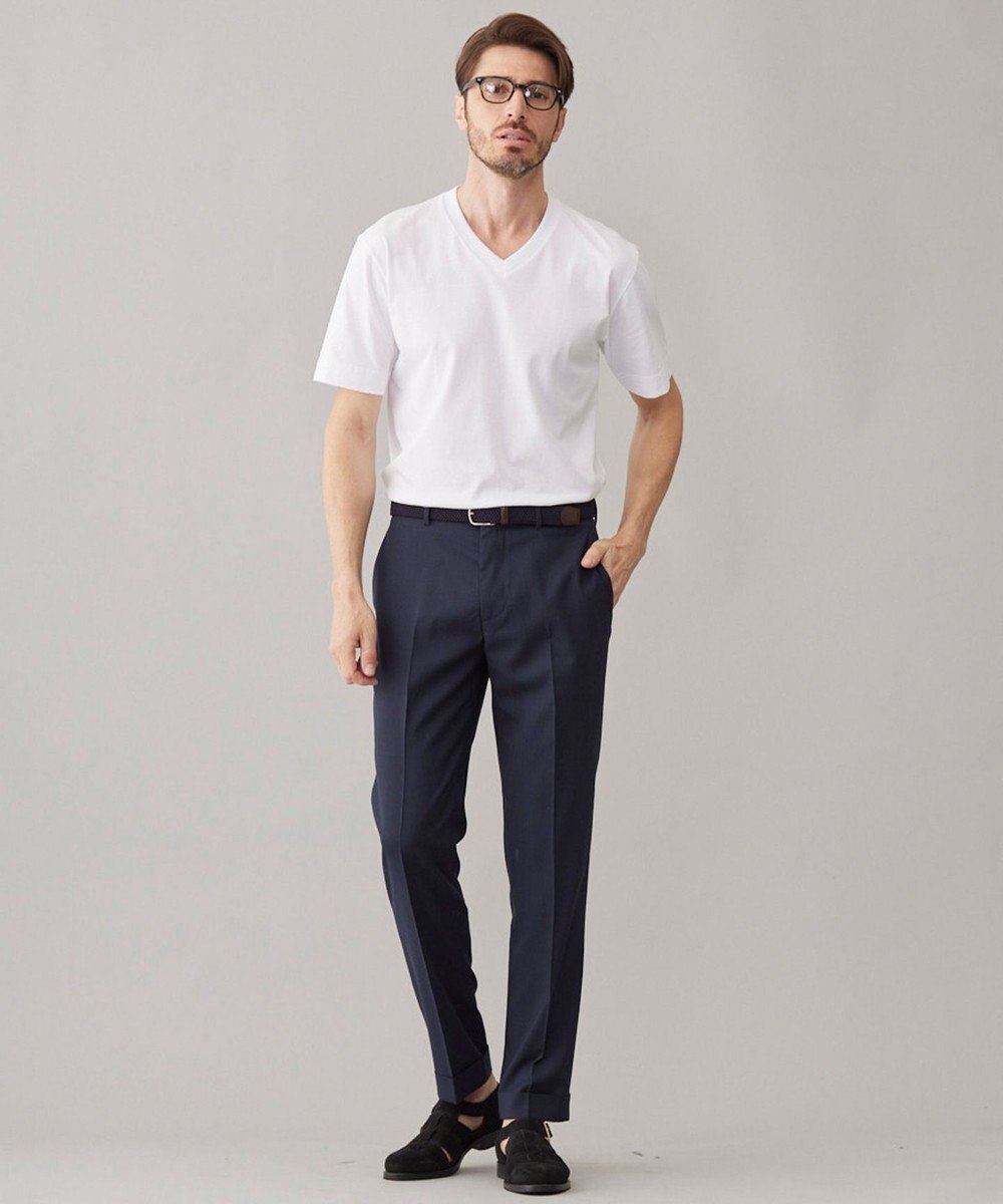 GOTAIRIKU ビジネスインナー/下着兼用【パックT】5.6oz 綿100％ スムース光沢加工 Tシャツ（Vネック/2枚セット） 