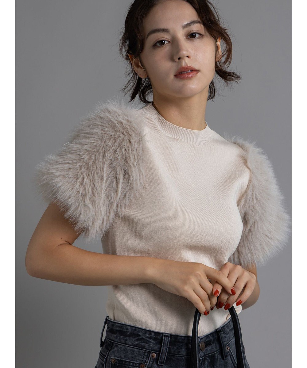 Te chichi スリーブファーニットプルオーバー《2025Autumn catalog item》 