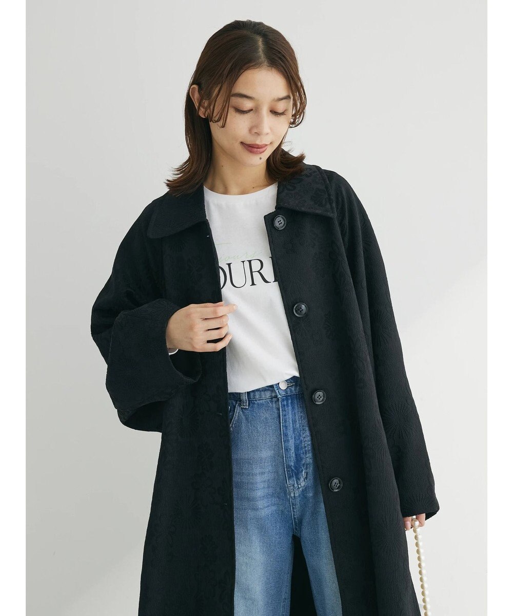 Green Parks ・ＥＬＥＮＣＡＲＥ　ＤＵＥ　ジャカードステンカラーコート 