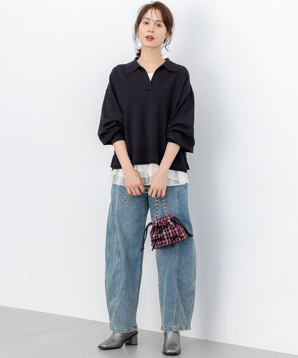 組曲 オーガンジーコンビ ロングTシャツ 