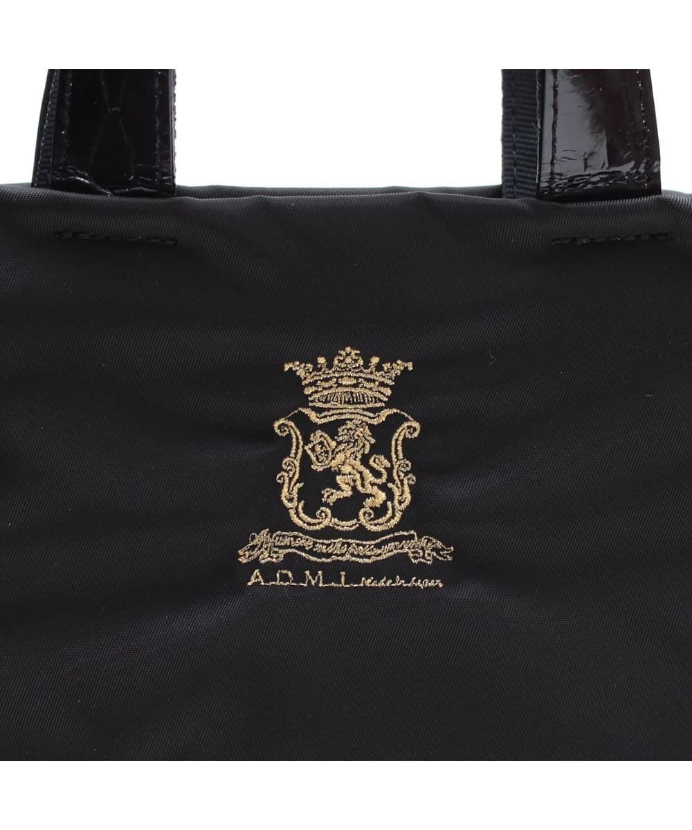 A.D.M.J. 【高密度ナイロン】ステッチ刺しゅうフラットトート22cm(チェーン付) 