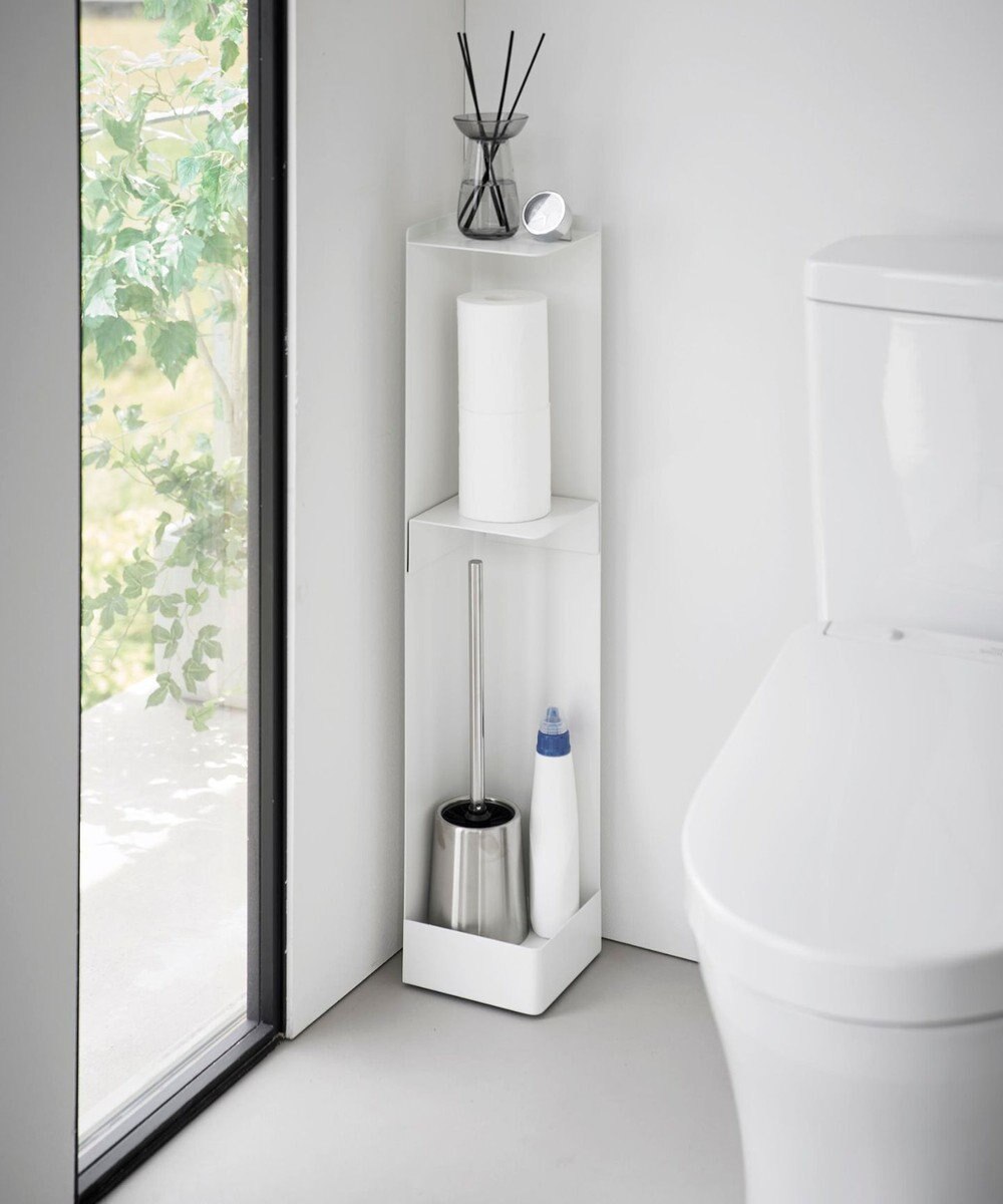 tower キャスター付きスリムトイレラック タワー ホワイト 