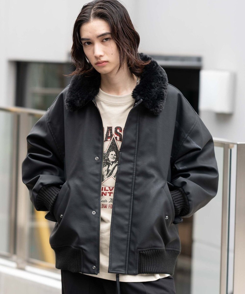 WEGO 【ユニセックス着用ITEM/MLサイズ展開】PU2WAYフライトブルゾン 