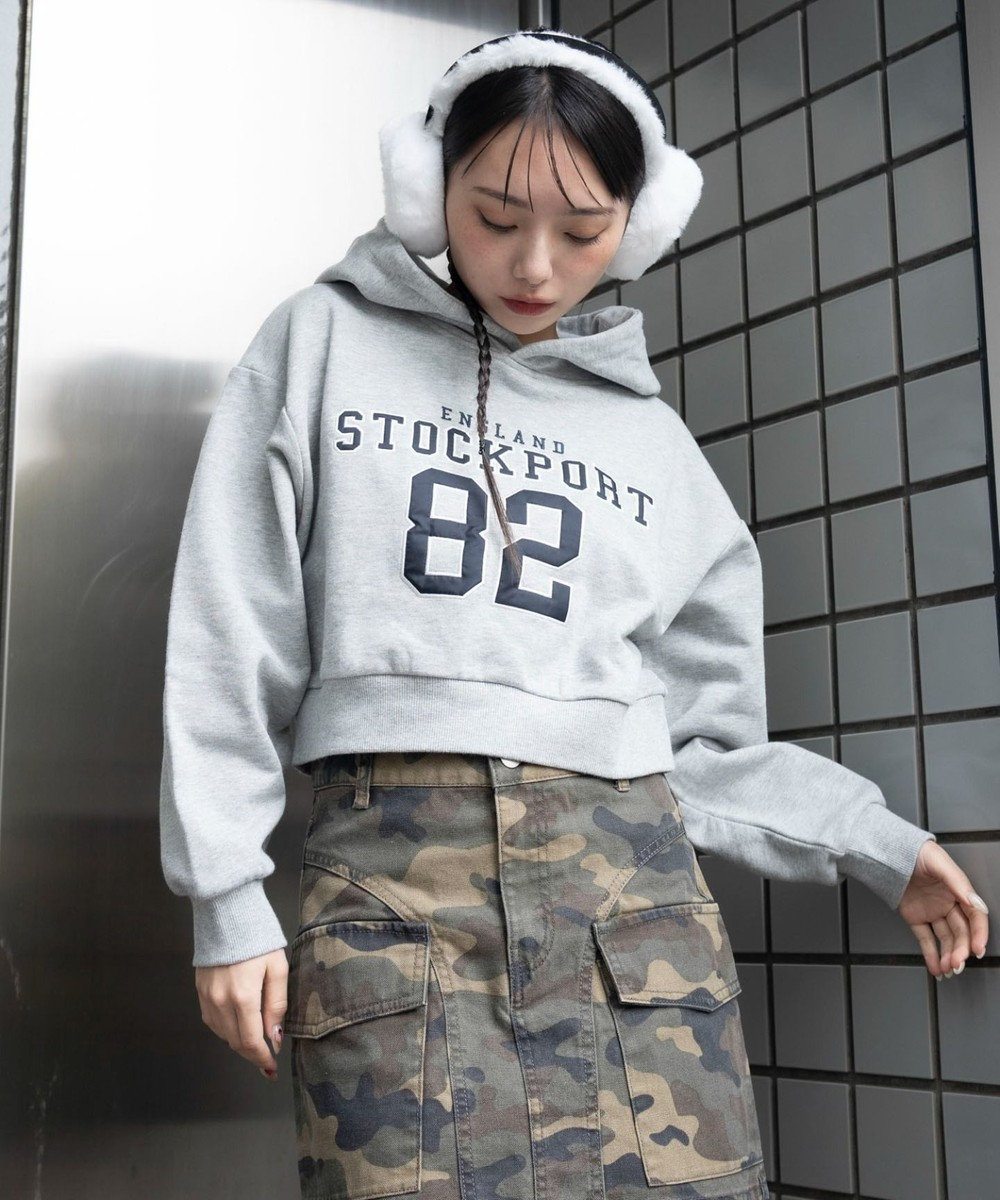 WEGO ロゴショートプルパーカー 