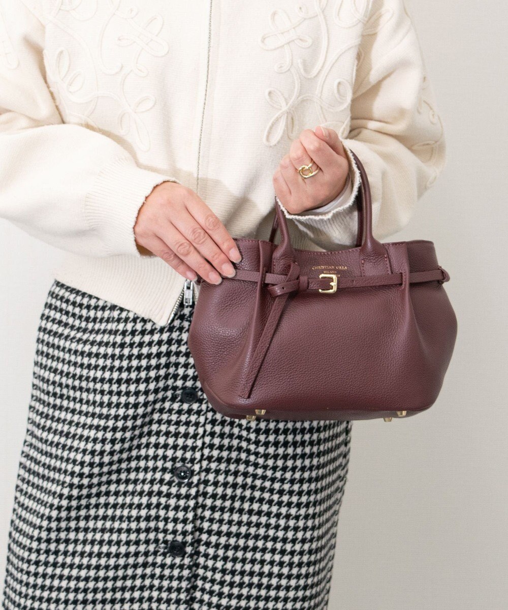 INTER-CHAUSSURES 【CHRISTIAN VILLA】レザーミディアムハンドバッグ 