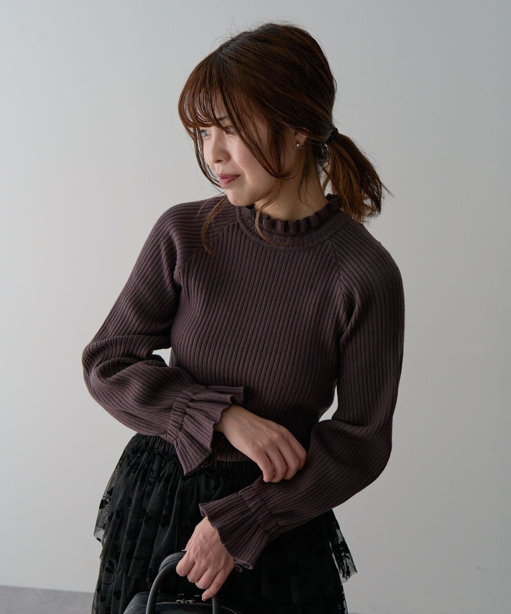 Green Parks ・ｓｗｉｎｇ　ｂｙ　キャンディスリーブリブニット 