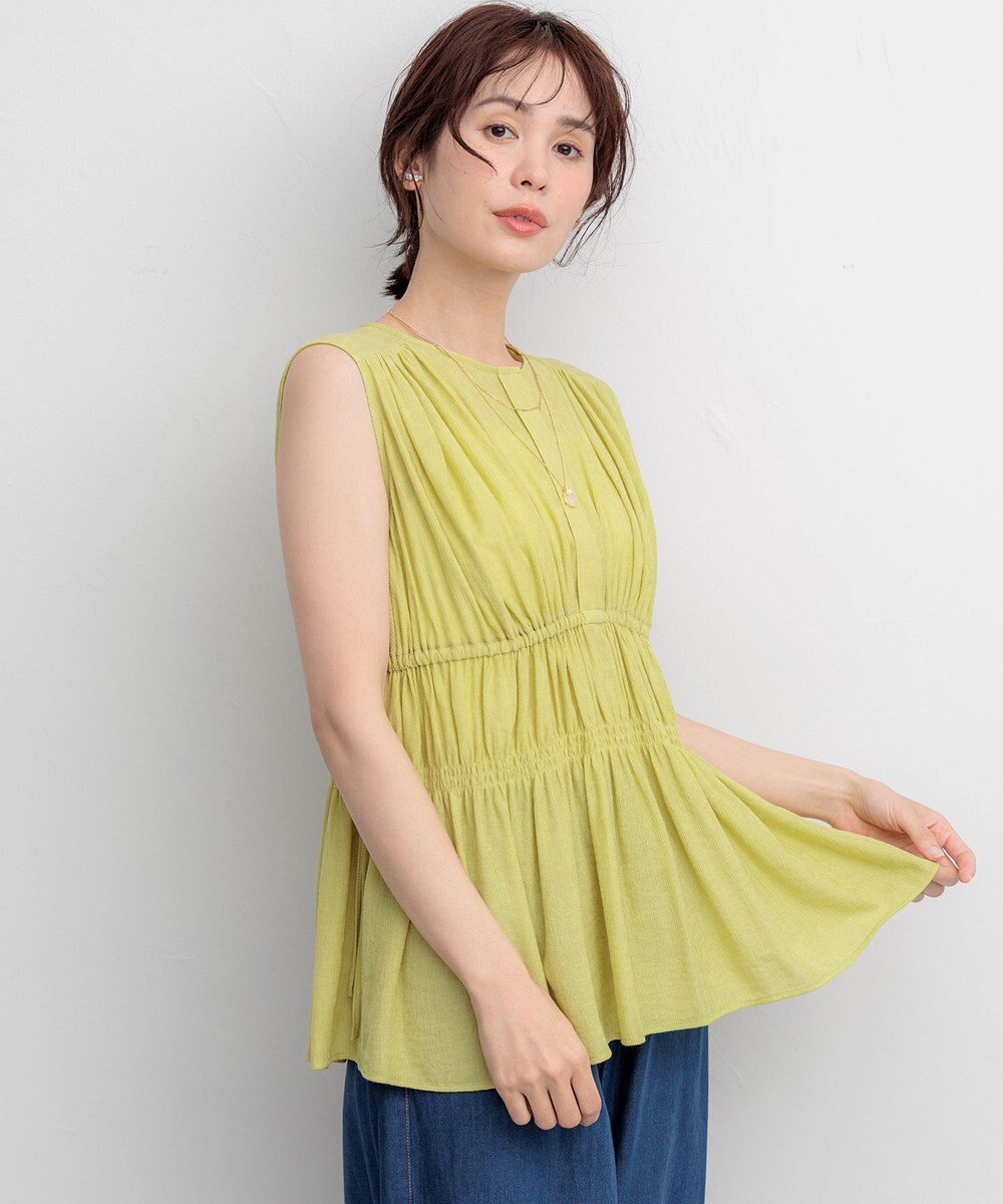 組曲 【先行予約】シアーリンクルクロス ティアードブラウス 