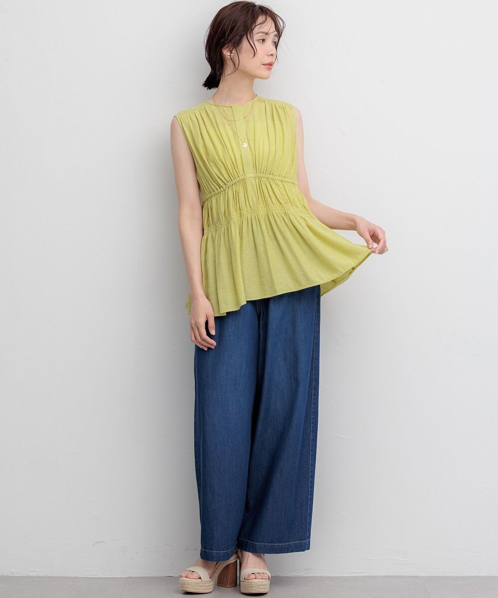 組曲 【先行予約】シアーリンクルクロス ティアードブラウス 