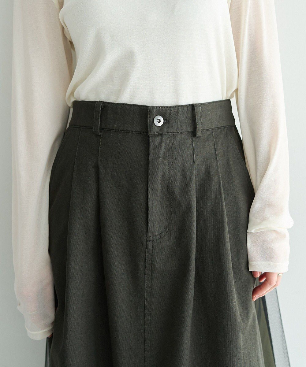 YECCA VECCA 異素材MIXロングスカート 