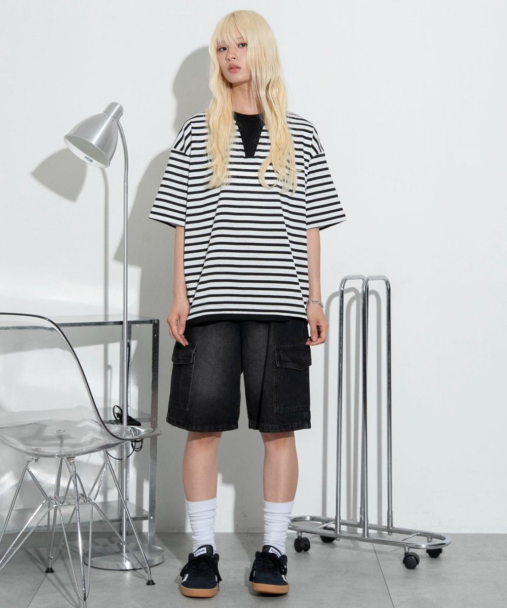 WEGO 【ユニセックス着用ITEM】キーネックフェイクレイヤードT（SS） 