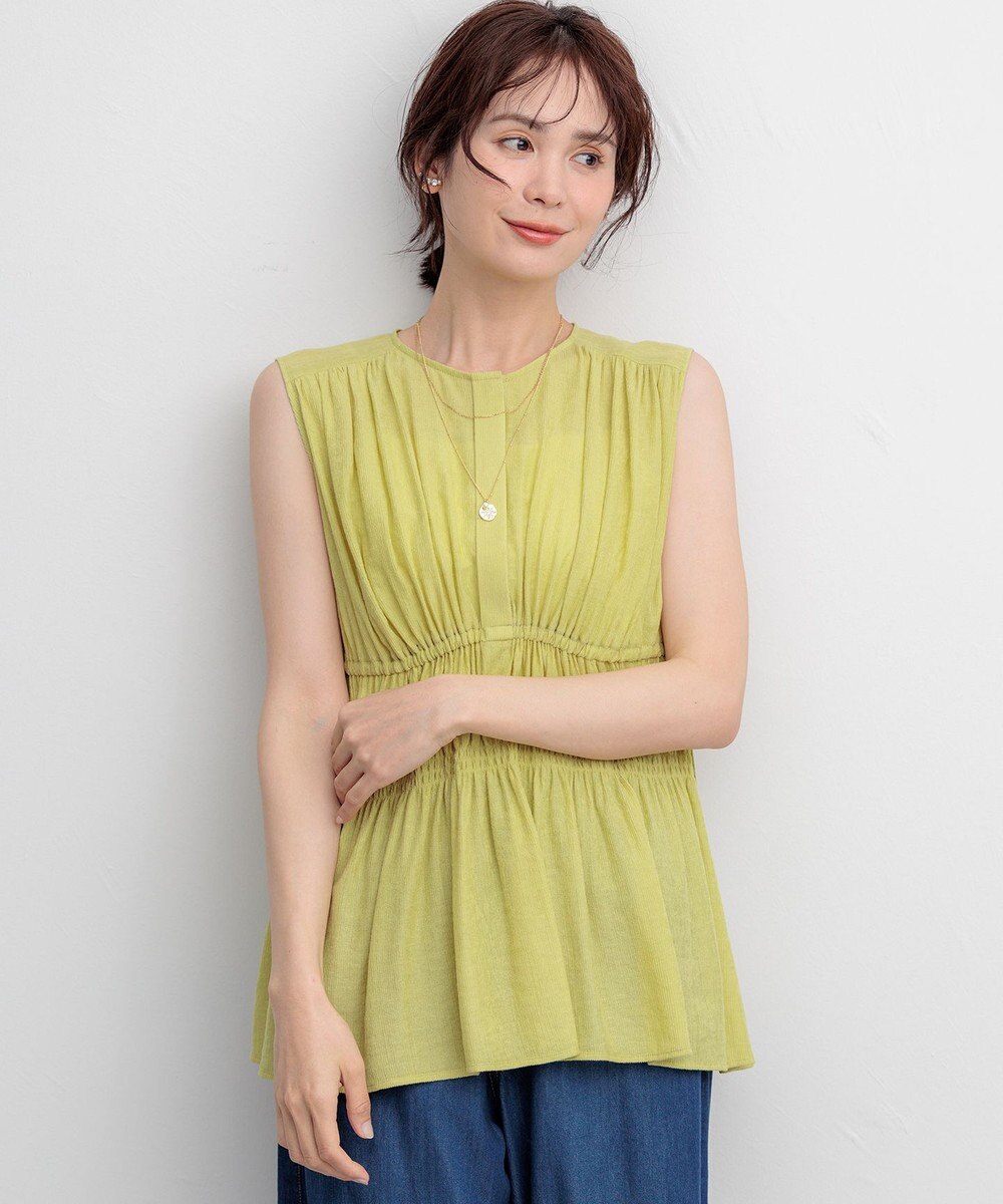 組曲 【先行予約】シアーリンクルクロス ティアードブラウス 