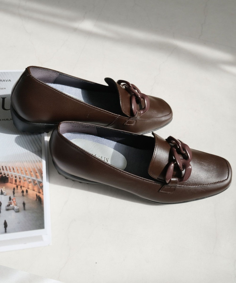 Pointer 【石岡真実さん着用】日本製 本革超軽量チェーンモチーフローファー 