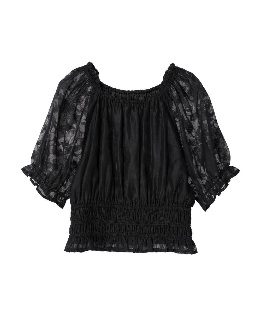 earth music&ecology 衿付きフラワーブラウス 