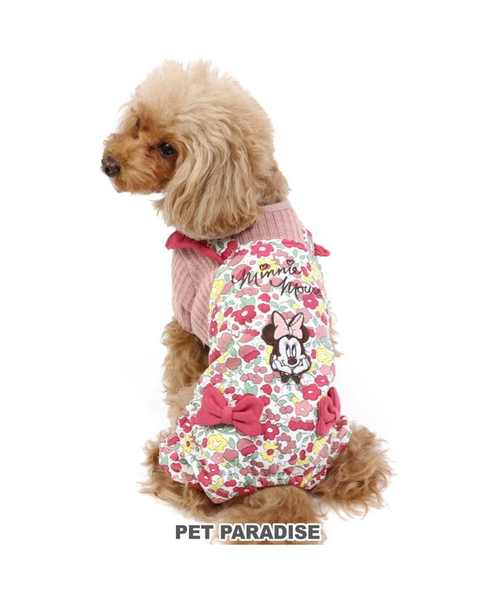PET PARADISE 犬の服 犬 服 秋冬 ディズニー ミニーマウス ロンパース 【小型犬】 花柄 赤