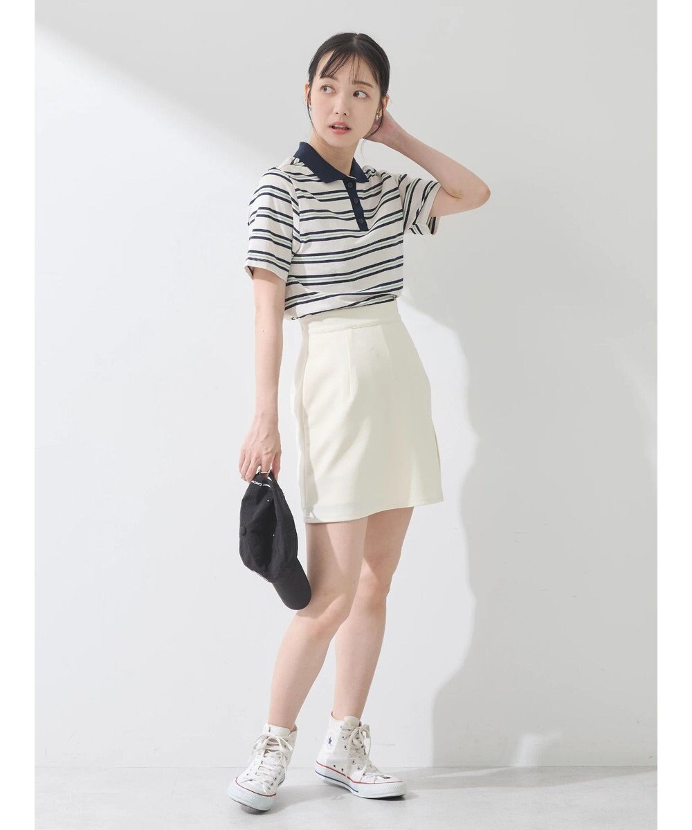 earth music&ecology 襟付きボーダープルオーバー 