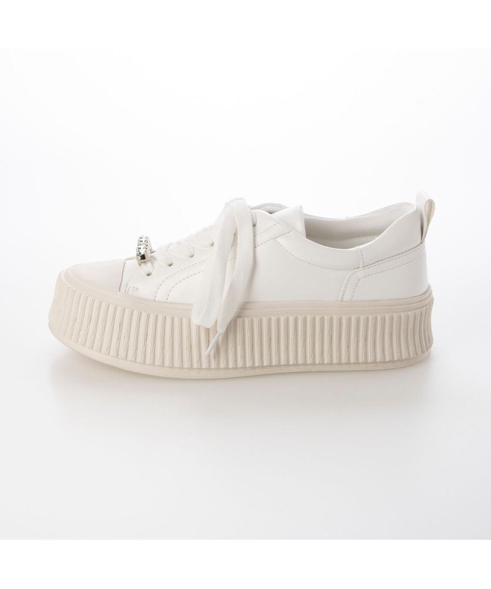 MODE ET JACOMO <noyau>ビジュー付き厚底レースアップスニーカー 