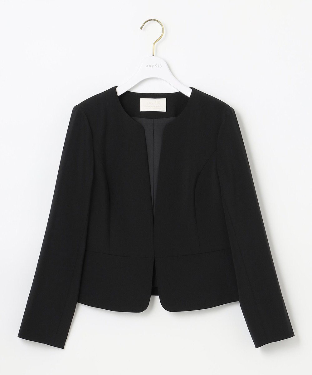 ANY SIS 【セットアップ対応】セレモニーダブルクロス ノーカラー ジャケット 