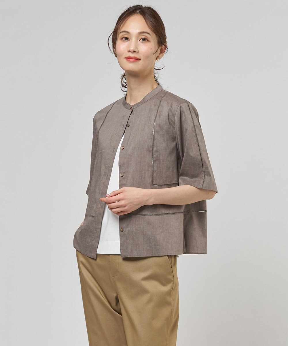 J.PRESS LADIES S 【WEB限定カラーあり・一枚で着映え】ラミー ポプリン ボクシーシャツ 