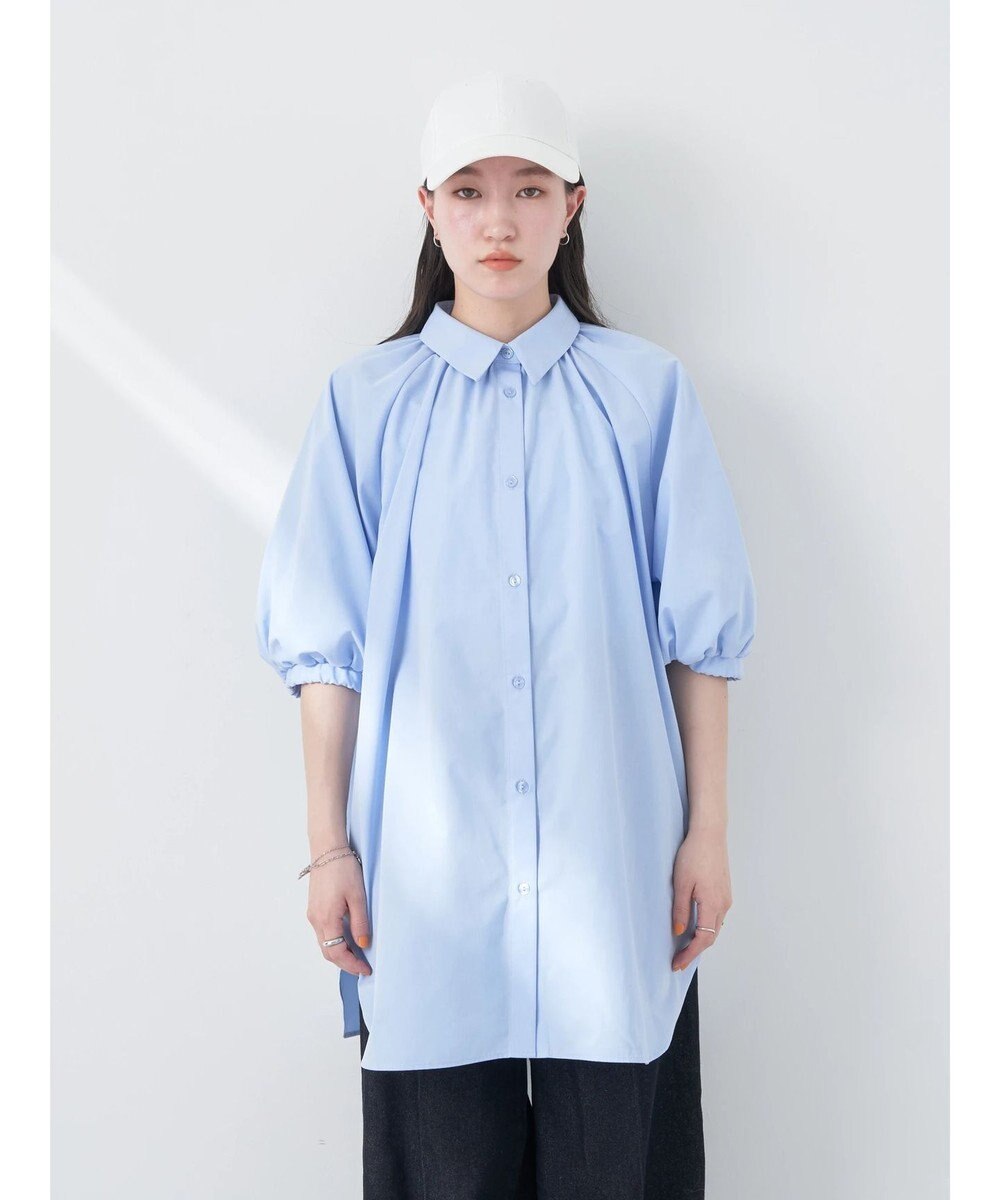 earth music&ecology パフスリーブチュニックブラウス 