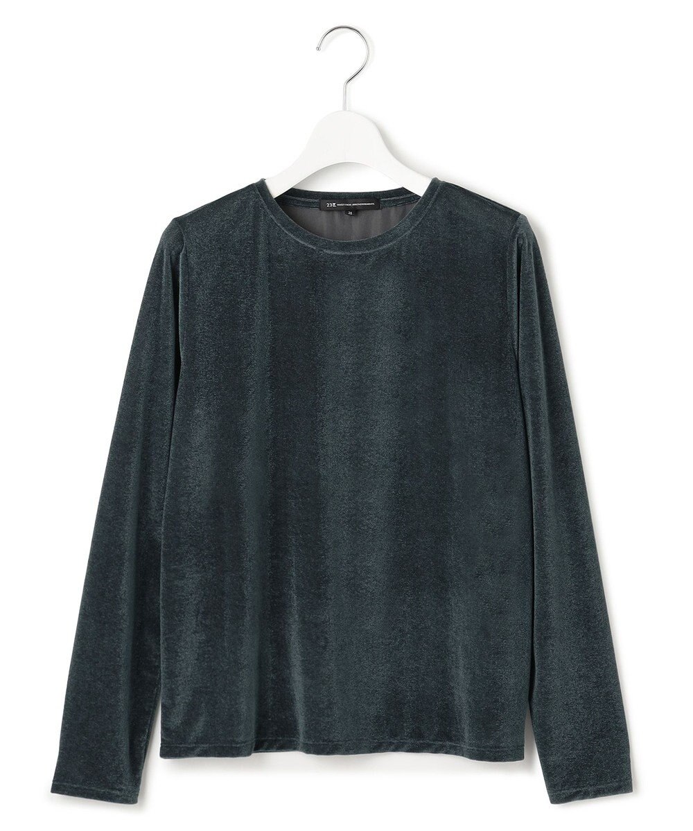 23区 【洗える】シアーベロア ロングスリーブ Tシャツ 