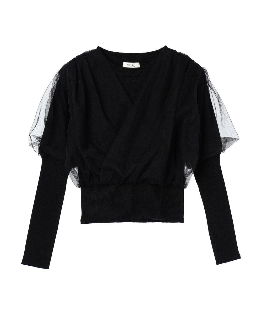 earth music&ecology チュールドッキングニットプルオーバー 