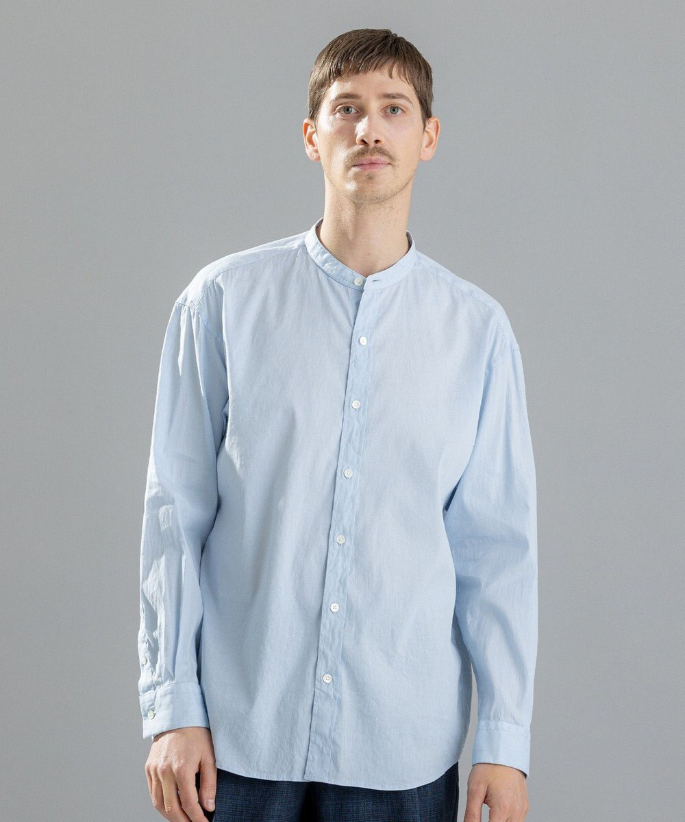 JOSEPH HOMME 【LEON 掲載】リネンストレッチブロード　バンドカラーシャツ 