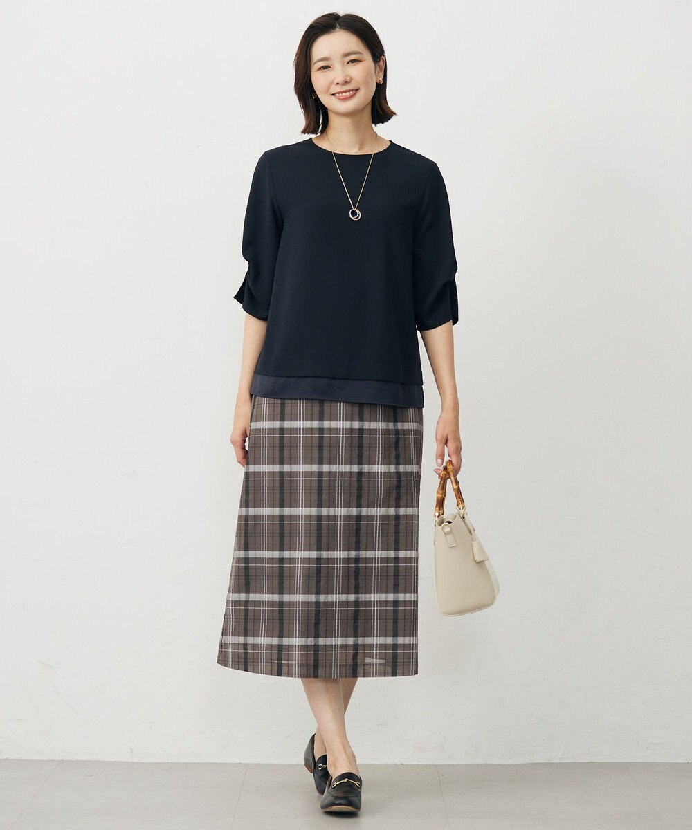 J.PRESS LADIES メタルコンビ ダブルリング ネックレス 