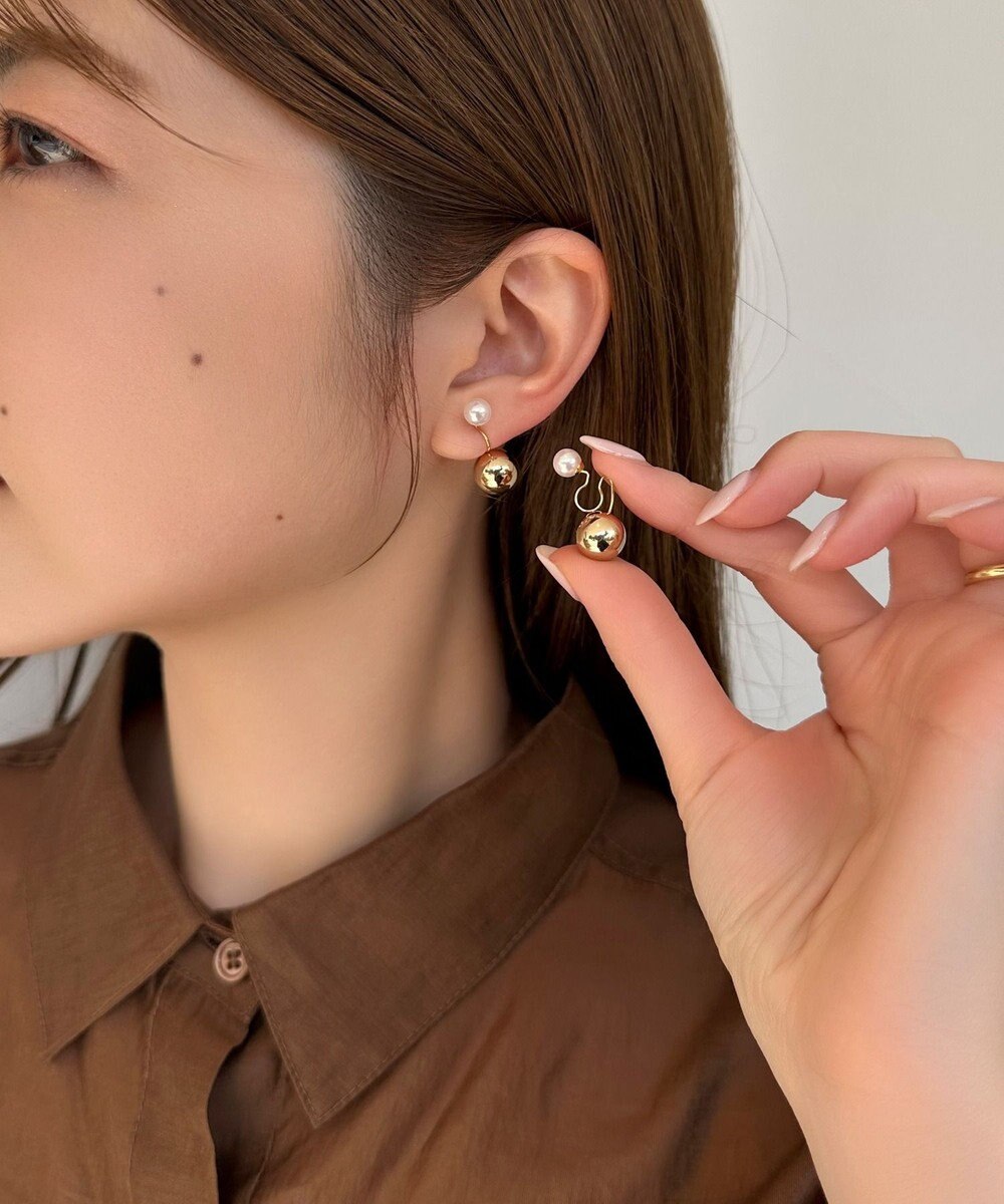 Phoebe <オンワード限定セット>ガーリッシュレースシュシュ×バックモチーフイヤリング 