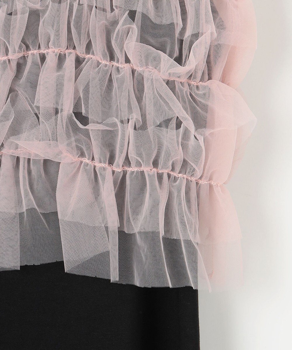 Feroux 【洗える】チュールキャミレイヤード カットソー ワンピース 