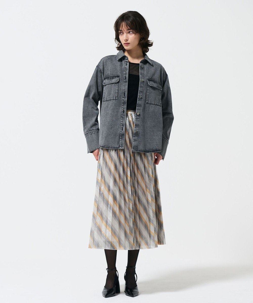 GRACE CONTINENTAL ラメラインプリーツスカート 