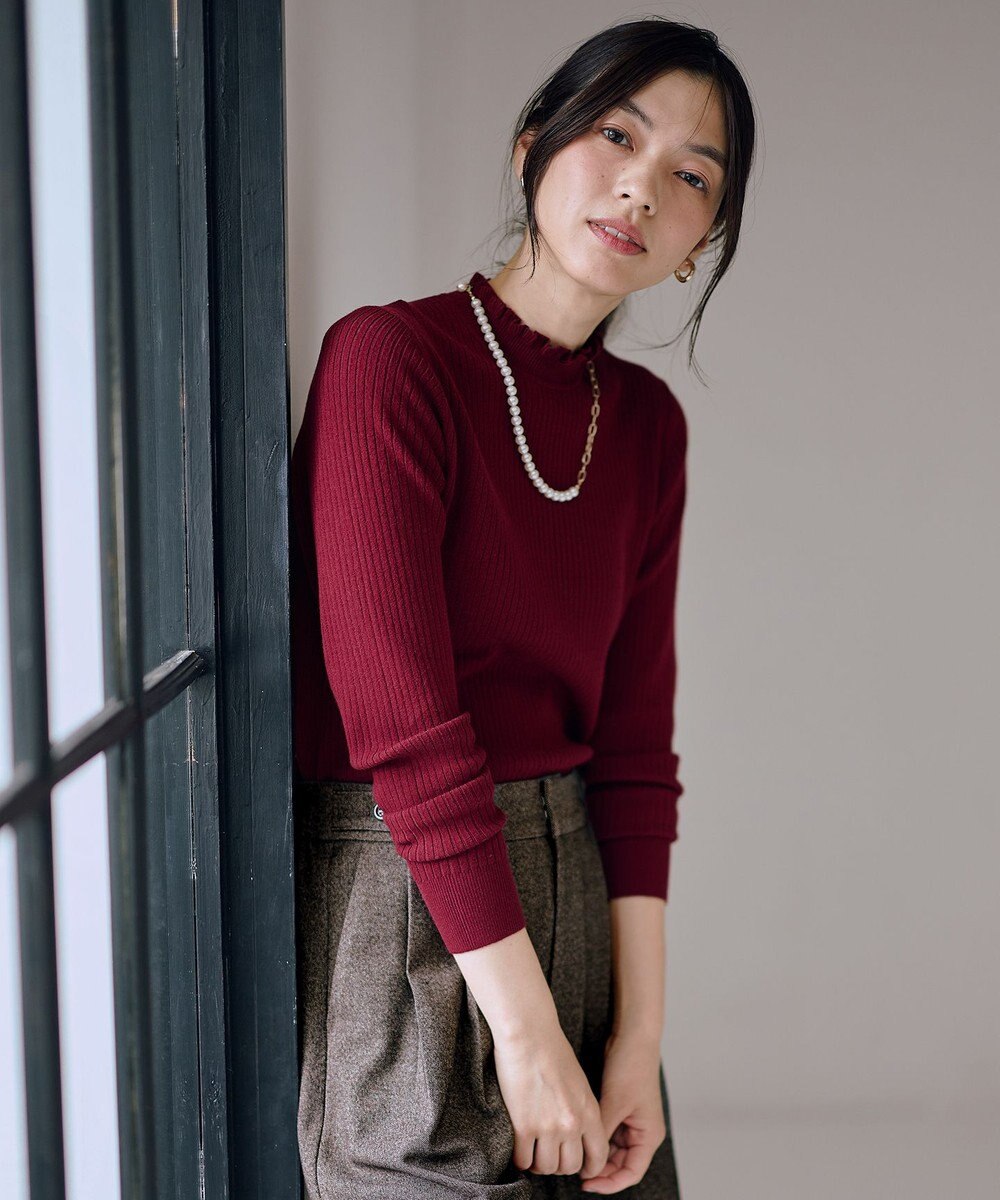 ANY L 【6色展開】フリルネックニット 