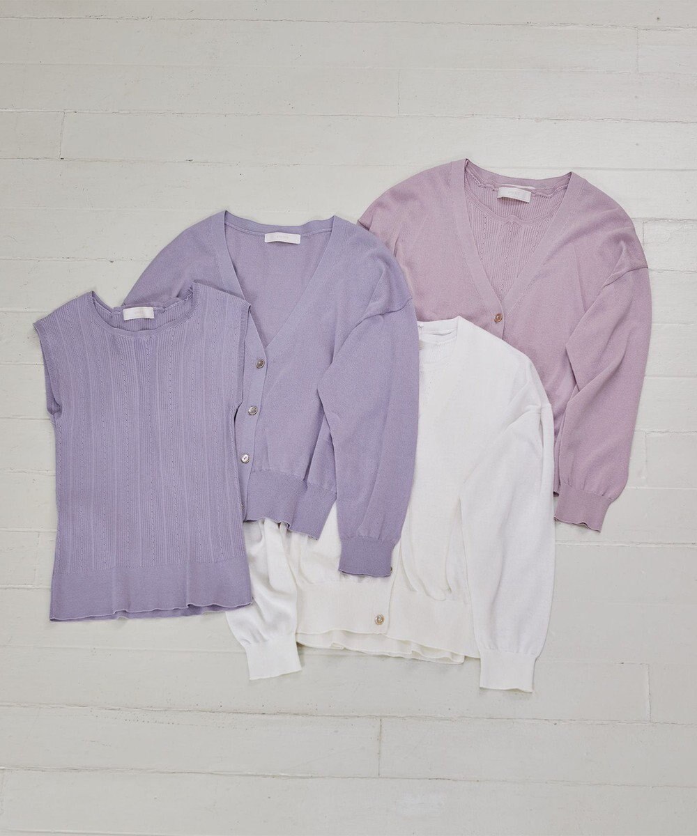 ANY SIS S 【美人百花6月号掲載】2SET シアーカーディガン アンサンブル 