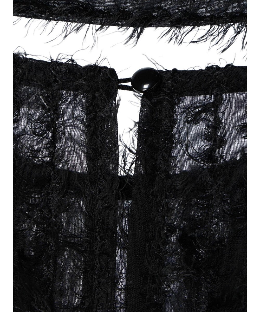 Green Parks ボウタイ付きフェザーノースリーブプルオーバー 