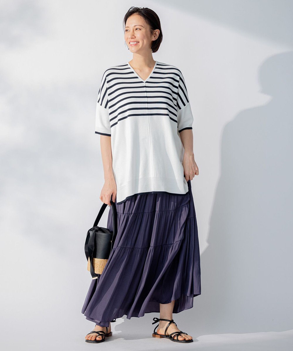 自由区 【新型登場！/WEB限定カラー有】ハイツイストコットンアセテート ニット5分袖 