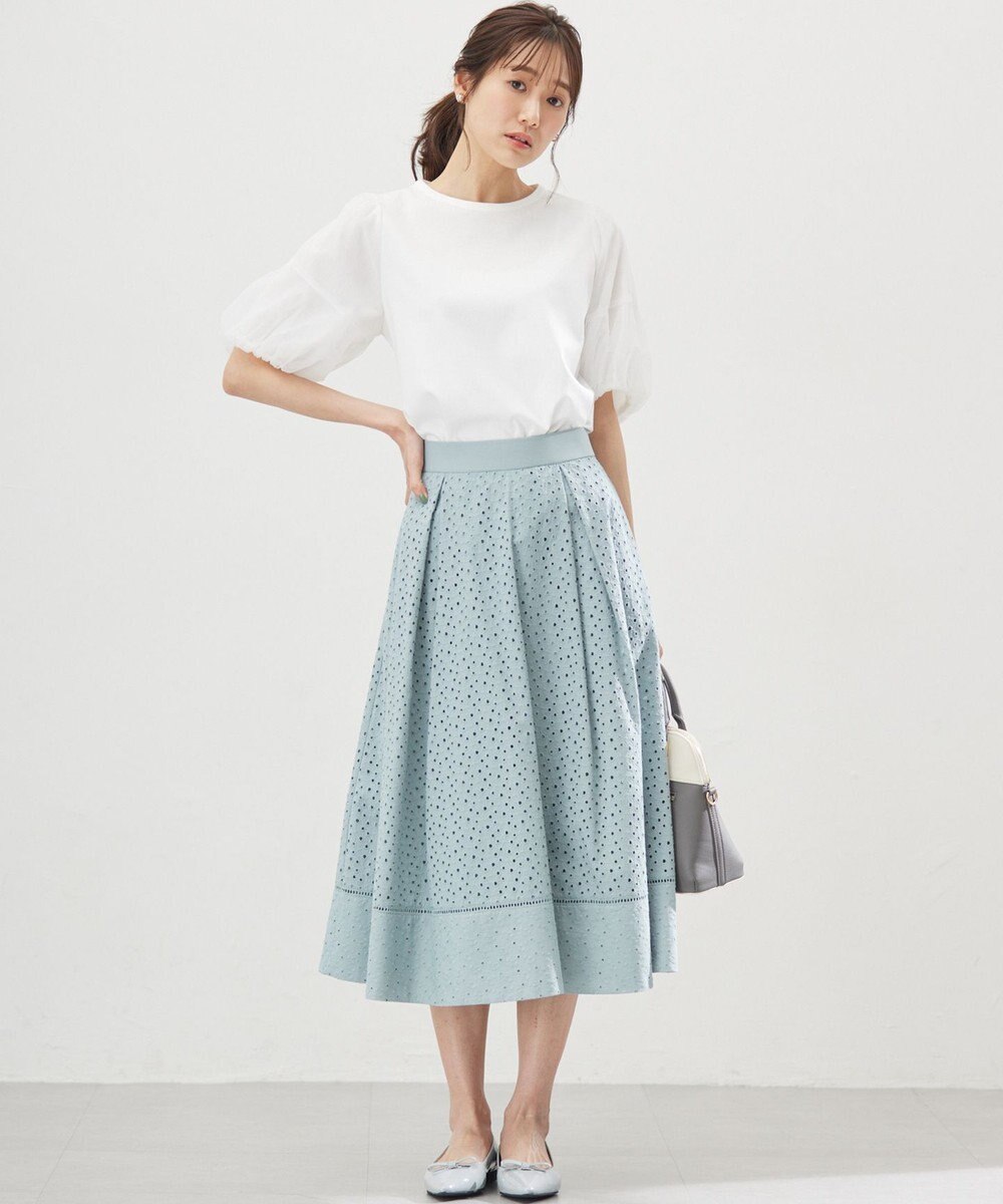 組曲 【WEB限定】チュールポンチドッキング Tシャツ 