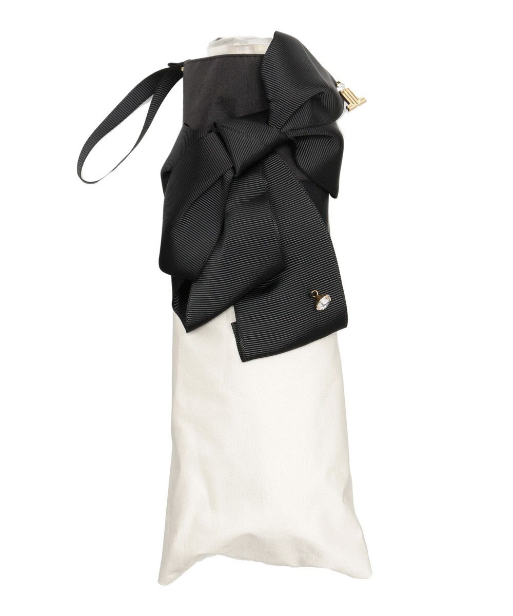 MOONBAT 【ランバン オン ブルー（LANVIN en Bleu）】晴雨兼用日傘 　折りたたみ傘　ビジューリボン 