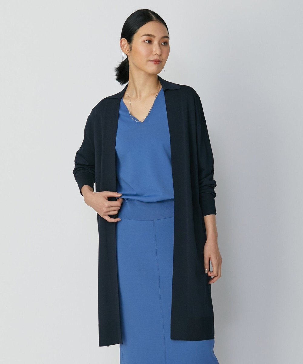 ICB 【WEB限定カラーあり・洗える】シンセティックハイゲージ  ロングカーディガン 