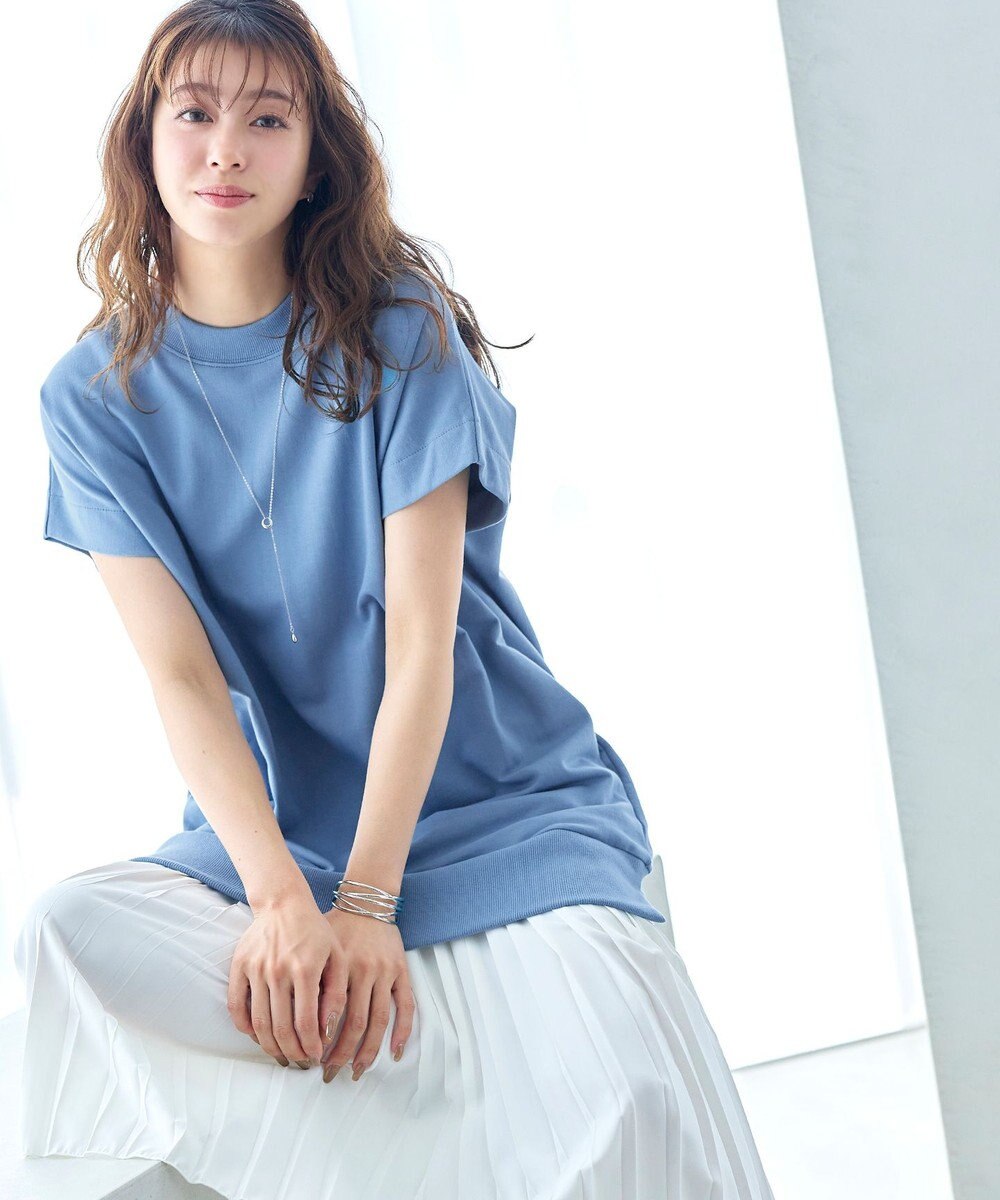 Tiaclasse 【洗える】裏毛プリーツコンビワンピース 