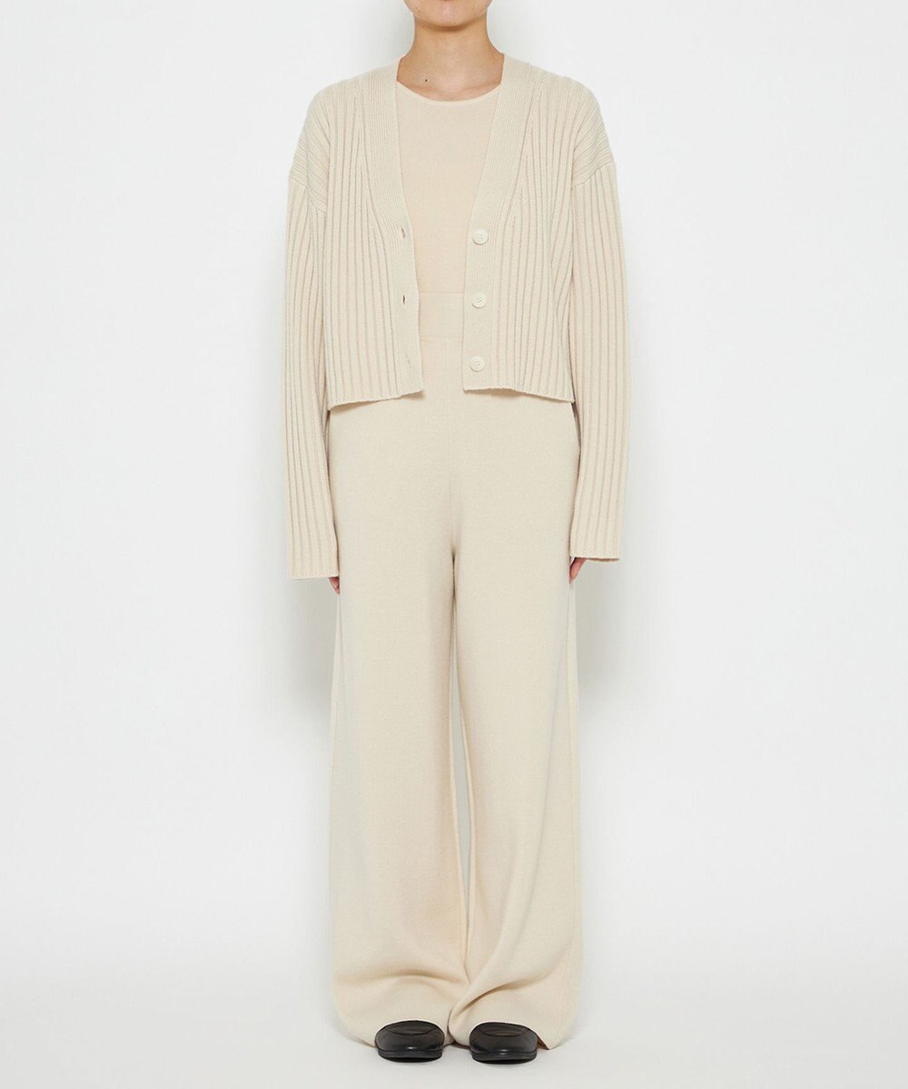 uncrave 【洗える】メリノウール ショートカーディガン（uncrave WHITE） 