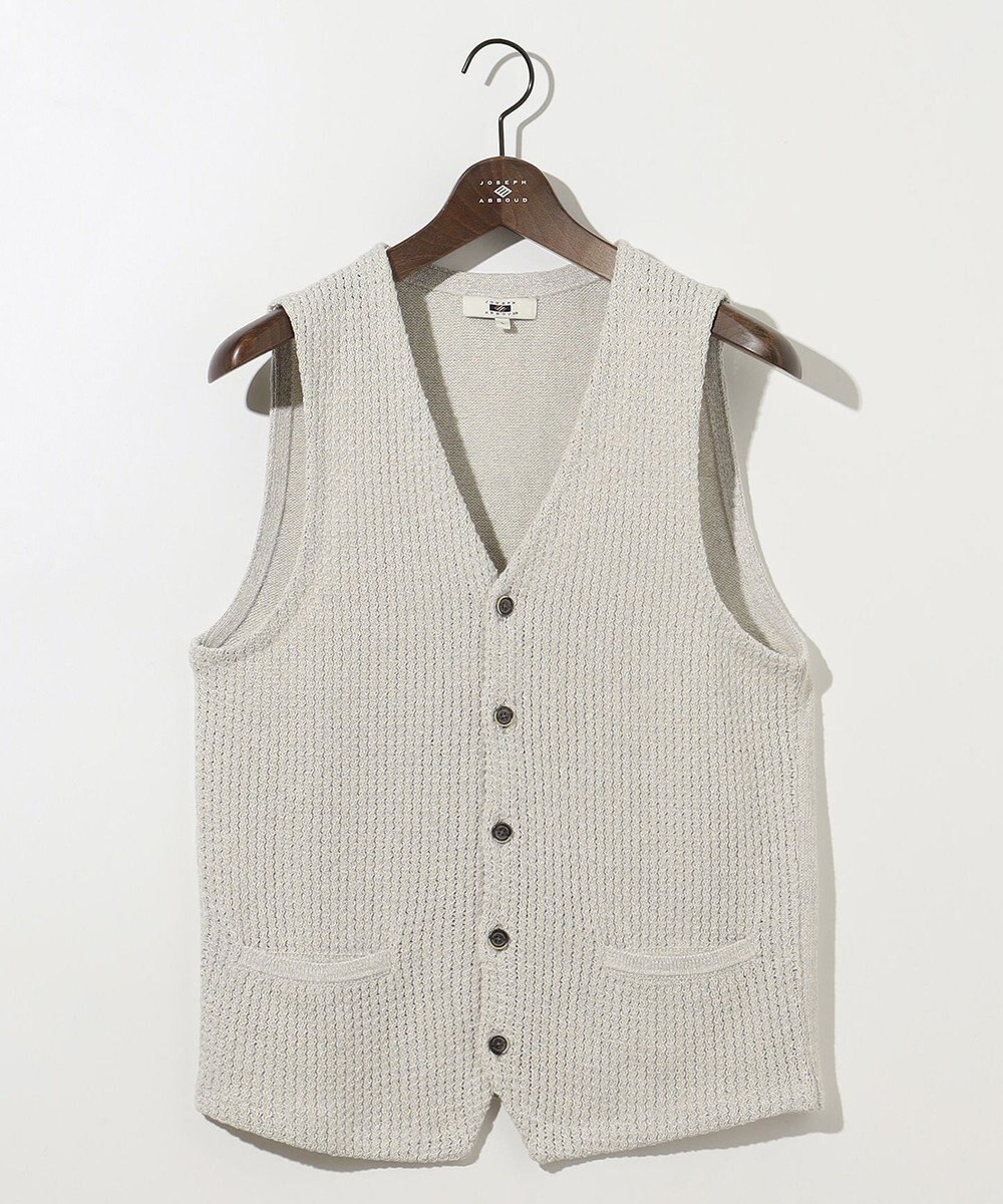 JOSEPH ABBOUD 【和紙使用エコ素材/日本素材/軽量/通気性/速乾性】和紙ムリネ ニット ベスト 