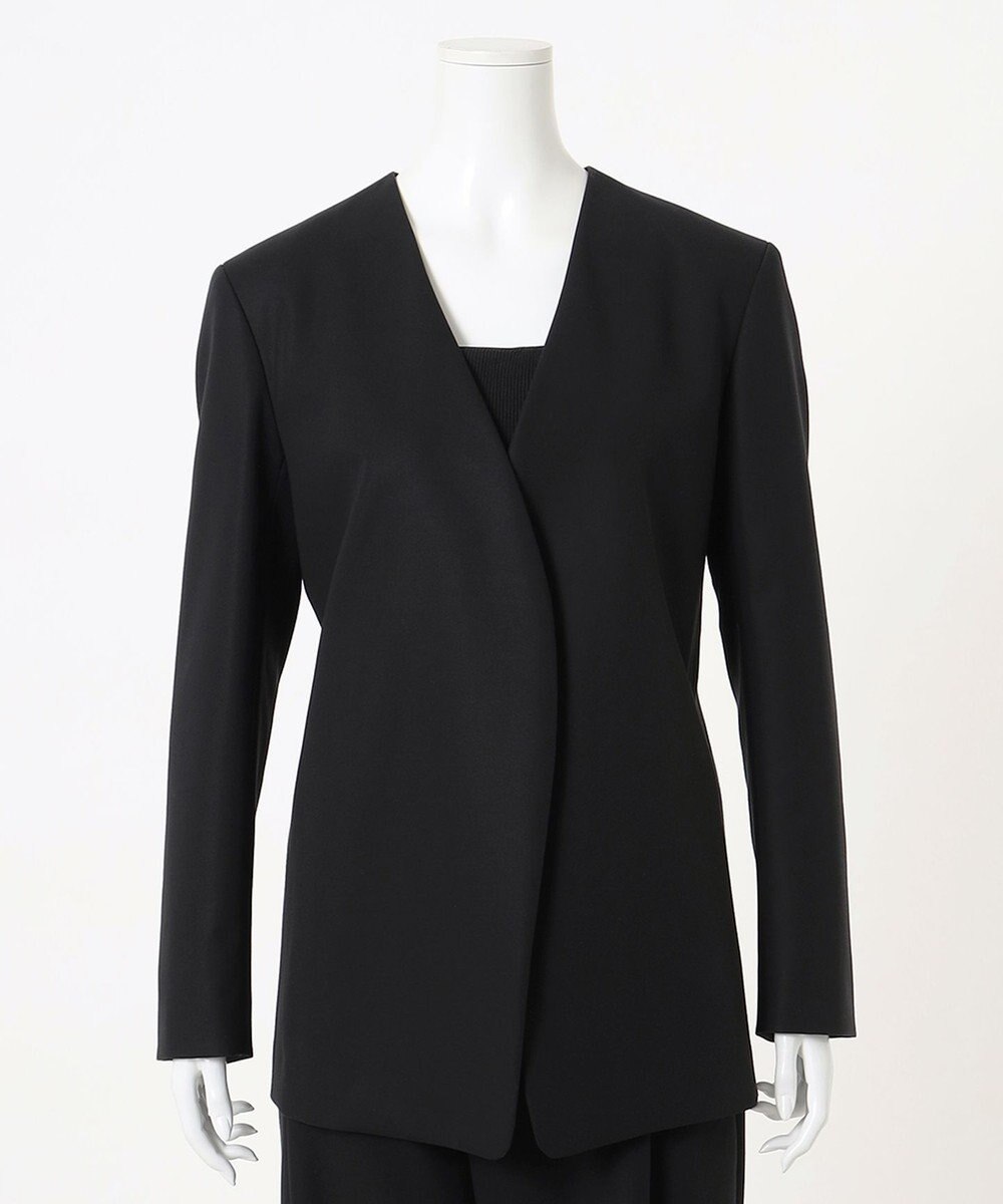 23区 L 【エステータ】コットンダブルクロス ノーカラージャケット 