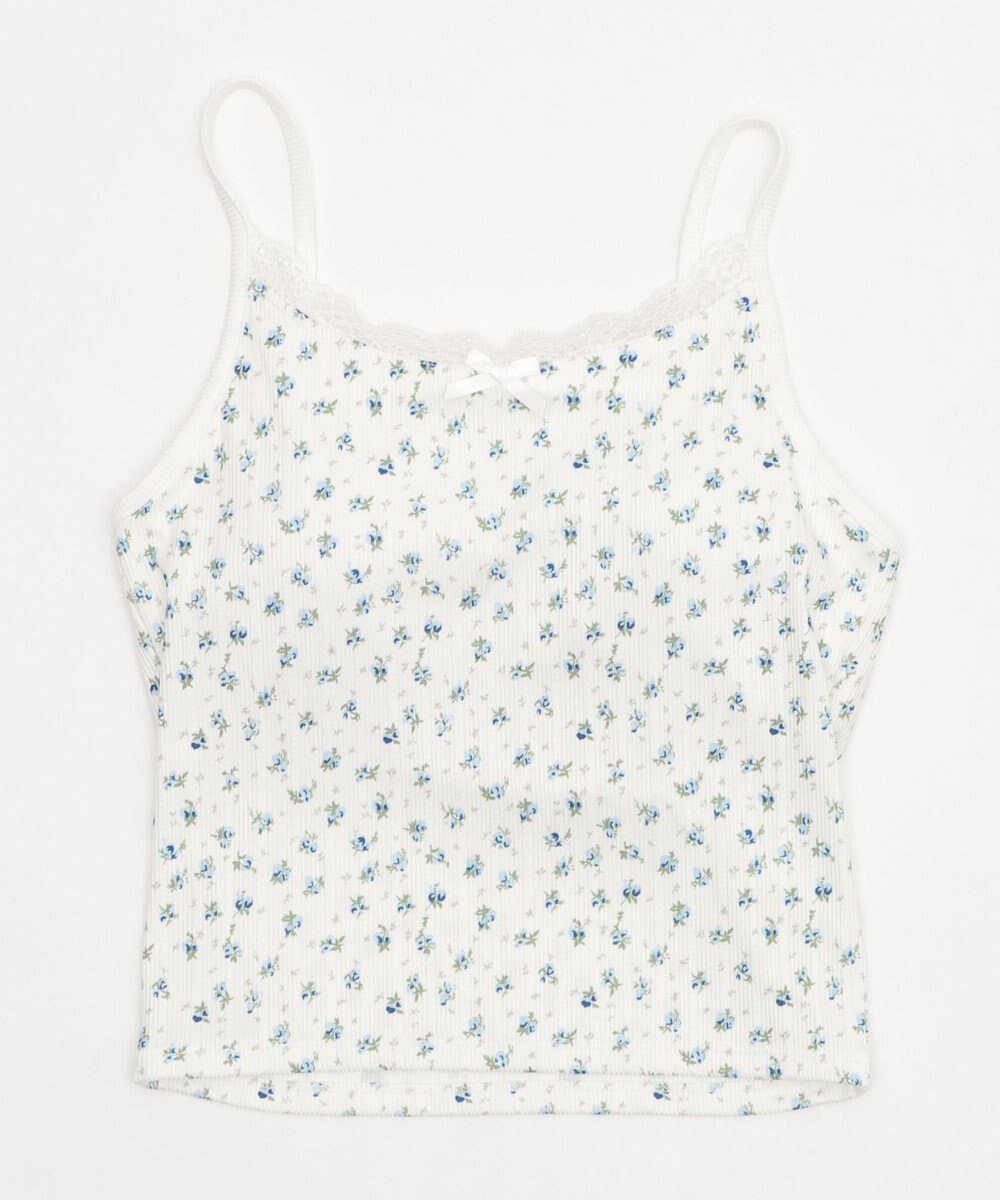 WEGO 【カップ付きインナー】花柄レースカップインキャミ 