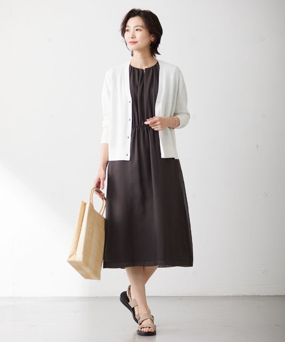 J.PRESS LADIES L 【WEB限定カラーあり・洗える】 ブライトスパンボイル ワンピース 