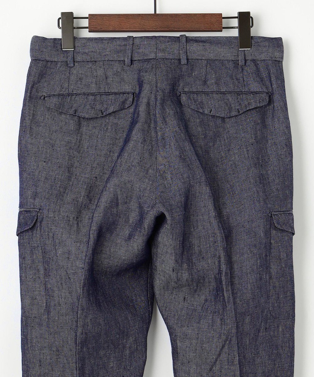 JOSEPH ABBOUD 【ウエストも伸びる！/JAPANファブリック/イージーパンツ/清涼/セットアップ】リネンデニム パンツ 