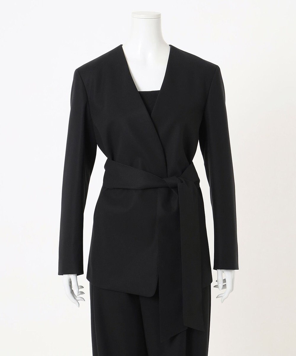 23区 L 【エステータ】コットンダブルクロス ノーカラージャケット 