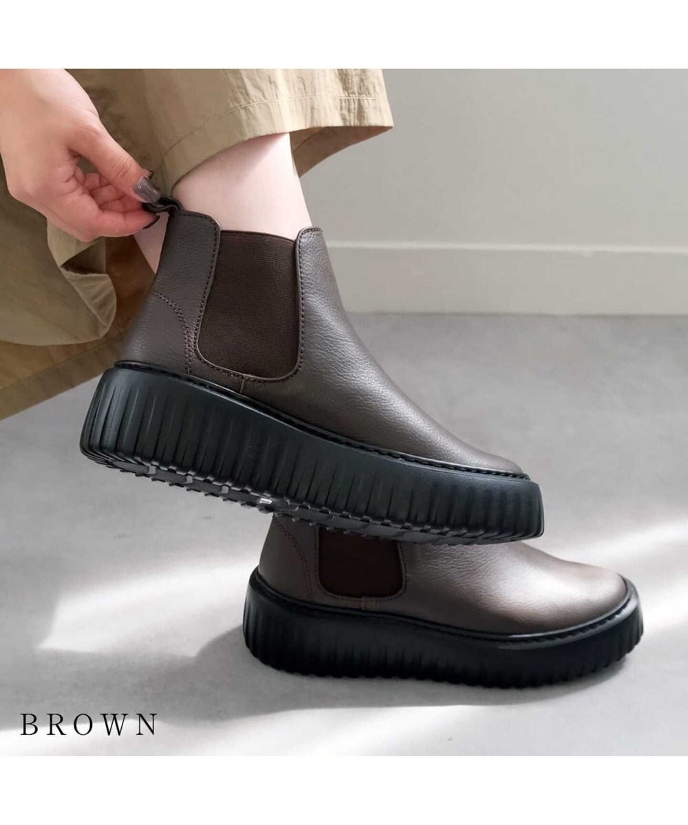 Pointer 日本製 本革厚底サイドゴアブーツ 