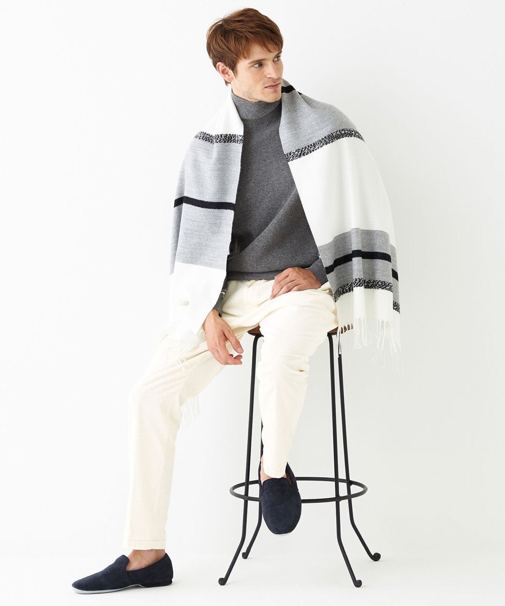 JOSEPH ABBOUD MOUNTAIN 【SPACE／UNISEX】ビッグボーダー ストール 