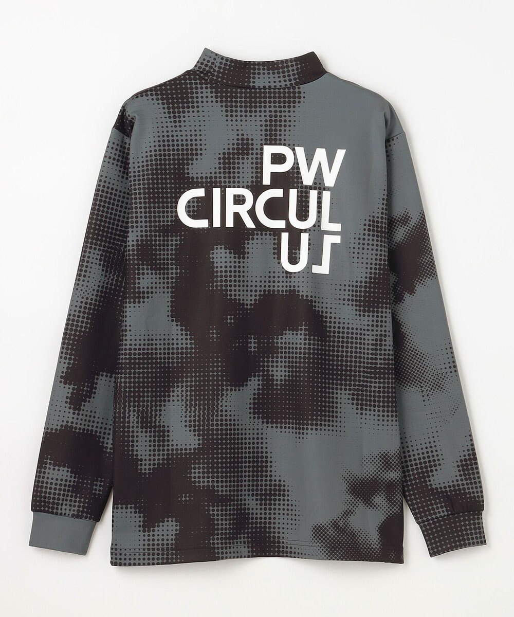 PW CIRCULUS 【裏起毛であたたか】【MEN】Dot camouflage ロングスリーブモックネックT ゴルフ 