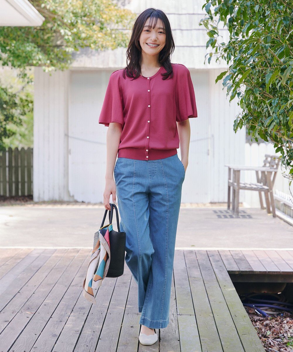 Tiaclasse 【洗える】フレアスリーブカーディガン 