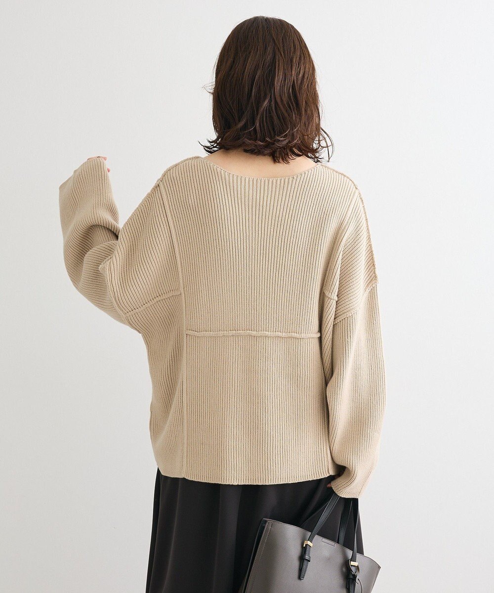 Green Parks リブ切替Ｖネックニットプルオーバー 